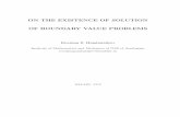 ON THE EXISTENCE OF SOLUTION OF BOUNDARY ...On the existence of solution of boundary value problems 5 Introduction Theory of operator-diﬀerential equations in abstract spaces that