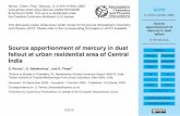 Source apportionment of mercury in dust fallout · source contribution estimates of Mercury in urban dust fallout in an urban-industrial area, Raipur, India. Source-receptor based