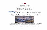 2017-2018 PGY1 Pharmacy Residency Manual · 2017-07-17 · 2017-2018 PGY1 Pharmacy Residency Manual Community Regional Medical Center Department of Pharmacy Services ... Residents