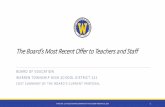 The Board’s Most Recent Offer to Teachers and Staff · The Board recognizes and appreciates the many contributions made by teachers. Teachers at Warren Township High School District