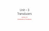 Unit – 3 Transducers€¦ · Classification of transducers The transducers can be classified as: I. Active and passive transducers. II. Analog and digital transducers. III. On the