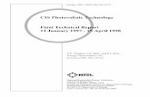 CIS Photovoltaic Technology · CIS Photovoltaic Technology Final Technical Report 12 January 1997 - 15 April 1998 A.E. Delahoy, J.S. Britt, and Z.J. Kiss Energy Photovoltaics, Inc.