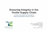 Ensuring Integrity in the Textile Supply Chainnews.textiles.org.tw/2011sustainabilityforum/PPT/Session III/Micros… · Ensuring Integrity in the Textile Supply Chain A review of