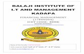 BALAJI INSTITUTE OF I.T AND MANAGEMENT KADAPA 2.5 UNITS-(FROM LAST HAL… · Financial Management, I.M. Pandey, Vikas Publishers. Financial Management--Text and Problems, MY Khan