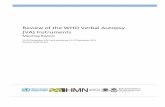 Review of the WHOVerbal Autopsy (VA) Instruments€¦ · registration and verbal autopsy (SAVVY) instrument developed by MEASURE, and the VA instrument developed by the London School