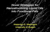 Novel Strategies for Nanostructuring Liquid Oils into ...€¦ · Directional Crystallization • Directional Crystallization & SAFiN Formation 13 Source: Kuwahara and others. 1996.