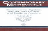 CONTEMPORARY MATHEMATICS · CoNTEMPORARY MATHEMATICS 159 Commutative Algebra: Syzygies, Multiplicities, and Birational Algebra AMS-IMS-SIAM Summer Research Conference on Commutative