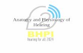 Anatomy and Physiology of Hearing - bhphil.org … · Anatomy and Physiology of Hearing. The Human Ear. Temporal Bone •Found on each side of the skull and contains the organs for