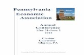 Clarion University Clarion, PA · Clarion University. Clarion, PA. Proceedings of the 2012 Pennsylvania Economic Association Conference . Proceedings of the 2012 Pennsylvania Economic