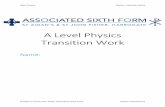 A Level Physics Transition Work€¦ · AQA Physics Physics Transition Work St Aidan’s and St John Fisher Associated Sixth Form Physics Department Physics Year 12 Induction Objectives: