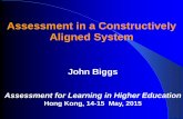 Assessment in a Constructively Aligned System€¦ · Assessment in a Constructively Aligned System John Biggs Assessment for Learning in Higher Education Hong Kong, 14-15 May, 2015