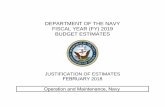 DEPARTMENT OF THE NAVY FISCAL YEAR (FY) 2019 BUDGET …€¦ · Department of the Navy Operation and Maintenance, Navy FY 2019 Budget Estimate Submit 1 FY 2017 includes supplemental