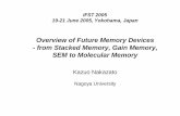 Overview of Future Memory Devices - from Stacked Memory ...aset.la.coocan.jp/event/ifst2005/S4-3_Nakazato_Nagoya-Uni.pdf · Memory Cell Layout DRAM 1-T cell 6-8F2 Unit cell 2.5F x