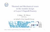 Thermal and Mechanical issues in the module design of ...€¦ · 2F.Bosi , M.Massa, SuperB Workshop, SLAC, February 14-17, 2008 2 Outline • Module L0 layout with the striplets