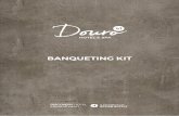 BANQUETING KIT - Douro41 · MENU I 30€ per person Drinks not included. At your choice: 3 Simple salads 1 Soup 1 Fish dish 1 Meat dish 1 Vegetable dish 1 Mousse 2 Laminated fruits