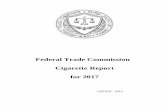Federal Trade Commission Cigarette Report for 2017 · states, major tobacco companies, including all those from which the Commission then collected cigarette advertising and promotional