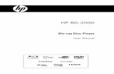HP BD-2000 - static.highspeedbackbone.netstatic.highspeedbackbone.net/pdf/HP_BD-2000_Manual.pdf · Blu-ray Player TM BLU-RAY DISC PLAYER AAA batteries x 2 Power cable x 1 Audio-Video