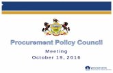Meeting October 19, 2016 - Pennsylvania Forms/PPC.pdf · Expire December 31, 2016/$4.2M Annual Spend Renew thru 2017/Rebid as one contract 2017 Pam Gabriel/346-3822 • Ammunition