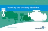 Viscosity and Viscosity Modifiers - Infineum Insight · Viscosity Modifiers • Increase viscosity proportionally . to the volume that the polymer occupies • Volume of Viscosity