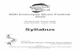 Syllabus - Inverclyde Music Festival€¦ · choir or group with which they take part. Competitors, other than Conductors, may not take part with more than one Choir or Team in any