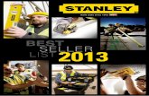 Best Seller liSt 2013 - AEC Online · a name like Stanley. The Stanley Works, originally a bolt and door hardware manufacturing company located in New Britain, Connecticut; was founded