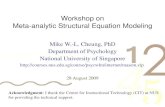 Workshop on Meta-analytic Structural Equation …Meta-analytic structural equation modeling (MASEM) • MASEM combines techniques of meta-analysis and SEM (e.g., Hunter & Schmidt,