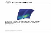 Critical plane approach to low cycle thermal fatigue …publications.lib.chalmers.se/records/fulltext/255473/...Critical plane approach to low cycle thermal fatigue of welds in exhaust