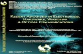 RECENT ADVANCES in - WSEASwseas.us/books/2010/Cambridge/EHAC.pdf · 2010-03-16 · RECENT ADVANCES in ELECTRONICS, HARDWARE, WIRELESS and OPTICAL COMMUNICATIONS Proceedings of the