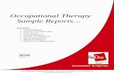 Occupational Therapy Sample Reports Sample... · • Full Length Initial Evaluation for case reviews and internal audits • Plan of Care and/or CMS 700 Forms for referring physicians