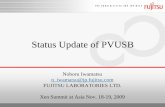 Status Update of PVUSB - Xen(vusb-0) Virtual roothub DomU (guest_A) usbfront Host Controller (vusb-0) Virtual roothub device Dom 0 Host Controller (usb1) roothub hub device device