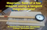 Magnetic field of a bar magnet using a tangent magnetometer magnetometer.pdf · 2018-02-05 · x q Distance x /m of magnet from centre of magnetometer Deflection q of magnetometer