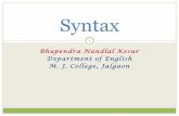 Syntax: The analysis of sentence structure S4 SYNTAX.pdfSentence Analysis: Immediate Constituents in Tree Diagram. Definition of Syntax 3 Syntax is the study of the rules governing