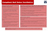 Compliant Nail Salon Ventilation · length of the nail bar. Exhaust vents in the tabletop capture air. Ductwork is hidden beneath this platform. 3 Salon Example 2 A vent located in