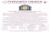 Thursday, June 29 and Sunday, July 2, 2017federatedcolumbus.org/wp-content/uploads/thurs29Sunday2July2017.pdf · Thursday, June 29 and Sunday, July 2, 2017 Welcome to Worship at Federated!