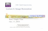 Lecture 6: Image Restoration - Media Labmedia-lab.ccny.cuny.edu/wordpress/YLTCCNYHomepage/Courses/I2… · Lecture 6: Image Restoration 1 I2200: Digital Image processing Thanks to