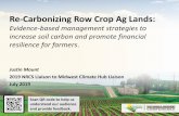Re-Carbonizing Row Crop Ag Lands - Home - Crops | Crop ... · Re-Carbonizing Row Crop Ag Lands: Evidence-based management strategies to increase soil carbon and promote financial