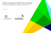 Advanced Analytics Meets Pulp and Paper - AIMMS · Production scheduling Inventory mgmt. Warehouse mgmt. Minimize lost sales Increased customer satisfaction Maximize profit Lower