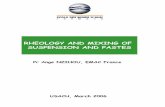 RHEOLOGY AND MIXING OF SUSPENSION AND PASTESambiente.usach.cl/jromero/imagenes/%PDF-course2.pdf · rheological behaviors of suspensions et pastes 2- Rheology of complex fluids Definition