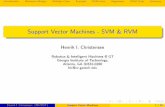 Support Vector Machines - SVM & RVMhic/CS7616/pdf/lecture9.pdf · SVM details The system uses a ˜2 kernel. The kernel is widely used for histogram comparison The kernel is de ned