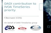 DADI contribution to IVOA TimeSeries priority DADI contribution to IVOA TimeSeries priority F.Bonnarel (CDS) On behalf of DADI TimeSeries group. 13/12/2017 Summary of presentation