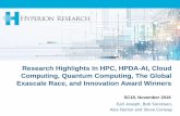Research Highlights In HPC, HPDA-AI, Cloud Computing ......PUBLIC CLOUD: Hyperion Research defines a public cloud as a computing resource that is offered by a third-party (cloud services