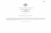 QUESTIONS AND ANSWERS - Parliament of NSW · 6/7/2018  · QUESTIONS AND ANSWERS No. 161 THURSDAY 7 JUNE 2018 (The Questions and Answers Paper published for the first sitting day