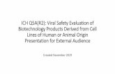 ICH Q5A(R2): Viral Safety Evaluation of …History/Background • ICH Q5A(R1) was finalized in 1999. This guideline considers testing and evaluation of the viral safety of biotechnology