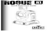 Quick Reference Guide - Halo Lighting€¦ · Rogue™ R1 Beam QRG EN 4 DMX Linking The Rogue™ R1 Beam will work with a DMX controller using a 3- or 5-pin DMX data connection. A