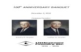 100th ANNIVERSARY BANQUET - Littlestown Foundry€¦ · 100th ANNIVERSARY BANQUET December 3, 2016 Company Founders Emory H. Snyder Luther D. Snyder 1916 -- 2016 . Program Welcome