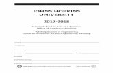 JOHNS HOPKINS UNIVERSITY · ADVISORS AT JOHNS HOPKINS For perhaps the first time in your life, have primary resyou ponsibility for your education. To help you, Johns Hopkins has an