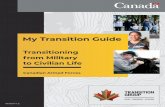 My Transition Guide - canada.ca · My Transition Guide - Transitioning from Military to Civilian Life will assist you in understanding transition and support planning for your next