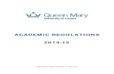 ACADEMIC REGULATIONS 2014-15 · Academic Regulations 2014-15 Table of Contents Definitions ..... ..... 1