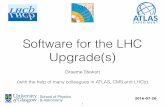 Software for the LHC Upgrade(s) · Software for the LHC Upgrade(s) Graeme Stewart (with the help of many colleagues in ATLAS, CMS and LHCb) 2016-07-20 1. LHC to HL-LHC ... are shared