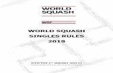 WORLD SQUASH SINGLES RULES 2019 · WORLD SQUASH SINGLES RULES 2019 EFFECTIVE 1ST JANUARY 2019 V1 (Updated October 2018 at the WSF Annual General Meeting)